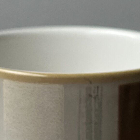 Denby Truffle Layers Mug Coffee Beaker Stoneware Brown Tan Cream Striped England - Picture 7 of 11